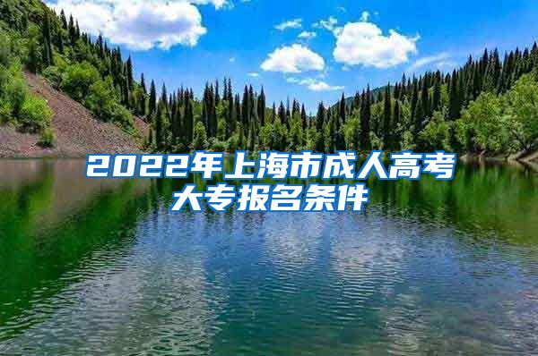 2022年上海市成人高考大专报名条件