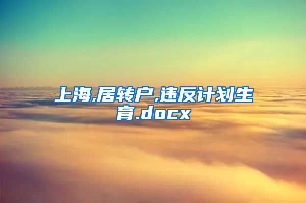 上海,居转户,违反计划生育.docx