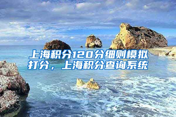 上海积分120分细则模拟打分，上海积分查询系统