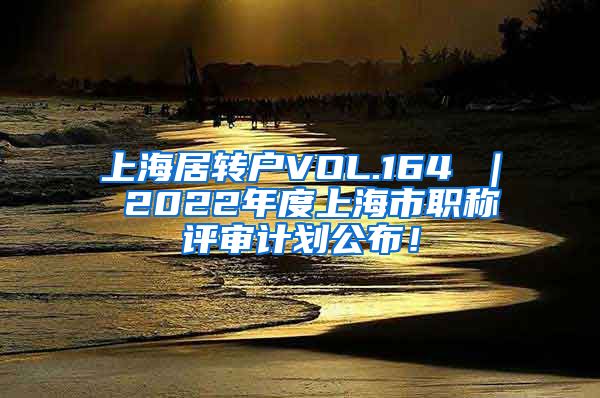 上海居转户VOL.164 ｜ 2022年度上海市职称评审计划公布！