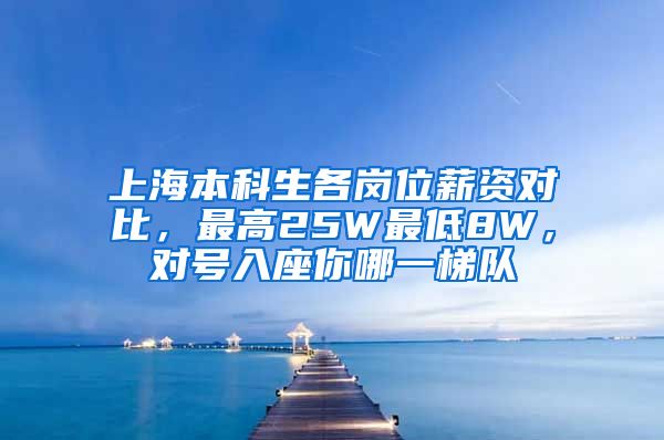 上海本科生各岗位薪资对比，最高25W最低8W，对号入座你哪一梯队