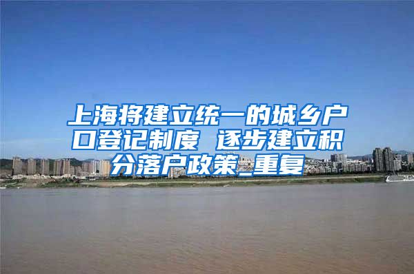 上海将建立统一的城乡户口登记制度 逐步建立积分落户政策_重复