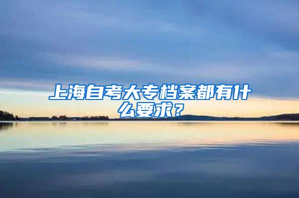 上海自考大专档案都有什么要求？