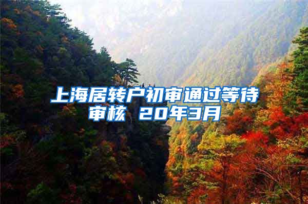 上海居转户初审通过等待审核 20年3月