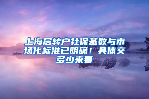 上海居转户社保基数与市场化标准已明确！具体交多少来看