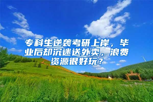 专科生逆袭考研上岸，毕业后却沉迷送外卖，浪费资源很好玩？