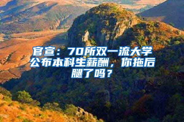 官宣：70所双一流大学公布本科生薪酬，你拖后腿了吗？