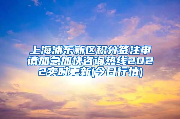 上海浦东新区积分签注申请加急加快咨询热线2022实时更新(今日行情)