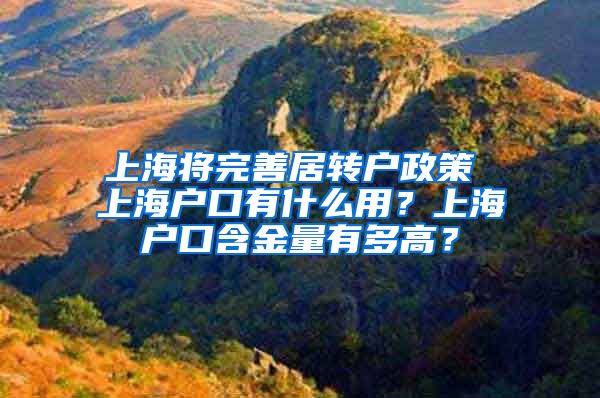 上海将完善居转户政策 上海户口有什么用？上海户口含金量有多高？