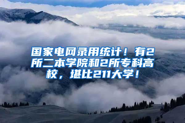 国家电网录用统计！有2所二本学院和2所专科高校，堪比211大学！