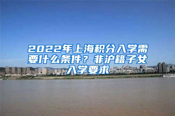 2022年上海积分入学需要什么条件？非沪籍子女入学要求