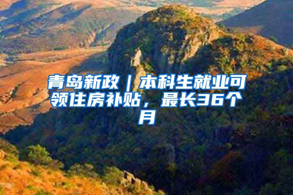 青岛新政｜本科生就业可领住房补贴，最长36个月