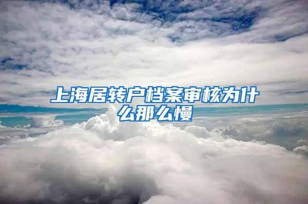 上海居转户档案审核为什么那么慢