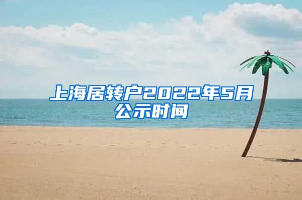 上海居转户2022年5月公示时间