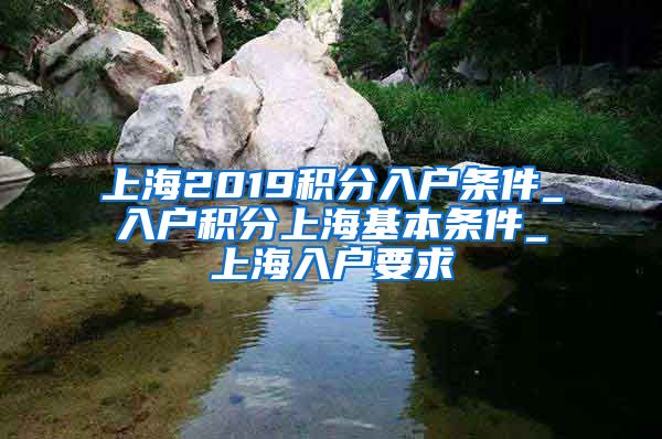 上海2019积分入户条件_入户积分上海基本条件_上海入户要求