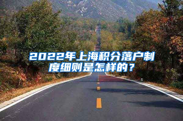 2022年上海积分落户制度细则是怎样的？