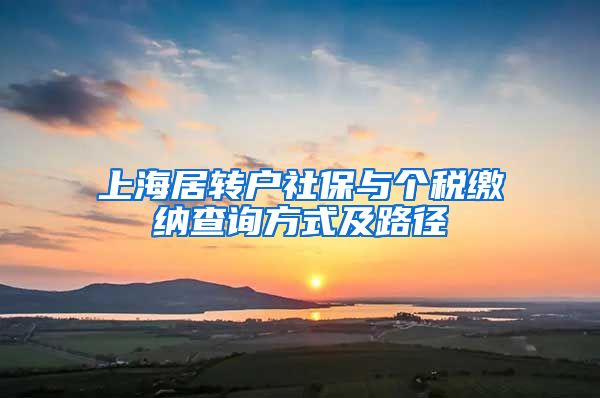 上海居转户社保与个税缴纳查询方式及路径