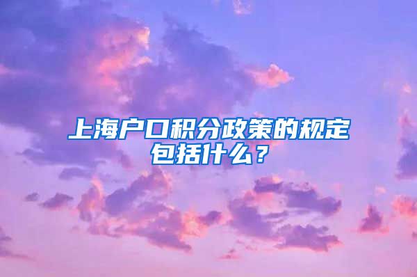 上海户口积分政策的规定包括什么？