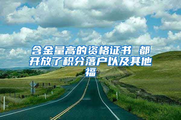 含金量高的资格证书 都开放了积分落户以及其他福