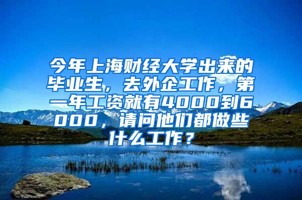 今年上海财经大学出来的毕业生，去外企工作，第一年工资就有4000到6000，请问他们都做些什么工作？