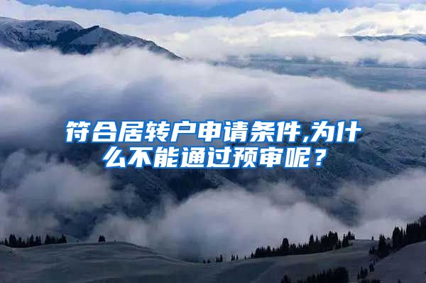 符合居转户申请条件,为什么不能通过预审呢？