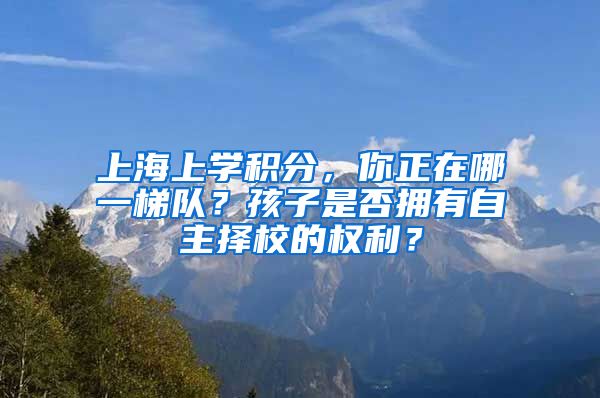 上海上学积分，你正在哪一梯队？孩子是否拥有自主择校的权利？