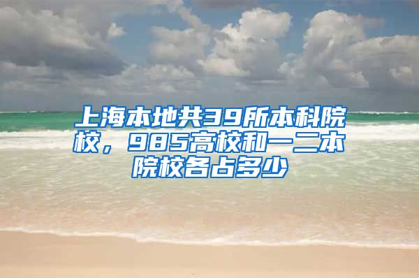 上海本地共39所本科院校，985高校和一二本院校各占多少