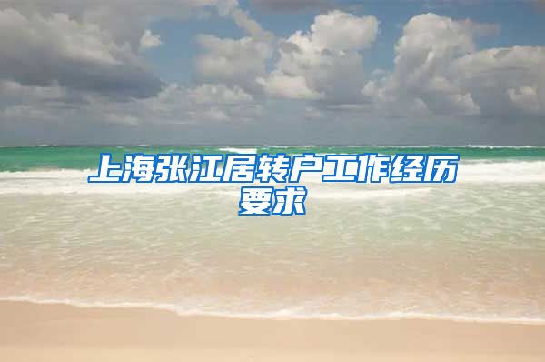 上海张江居转户工作经历要求