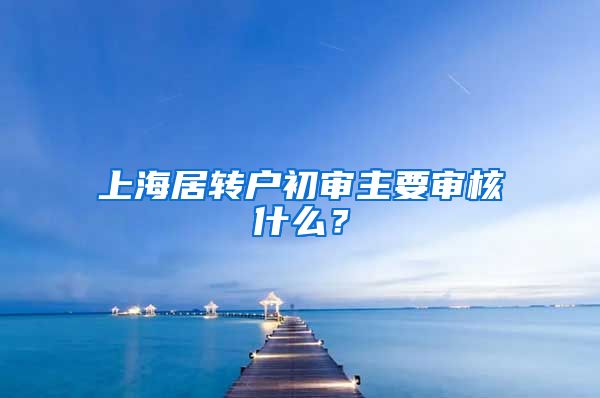 上海居转户初审主要审核什么？