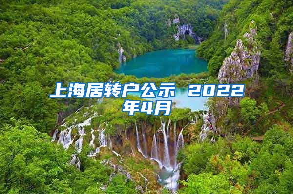 上海居转户公示 2022年4月