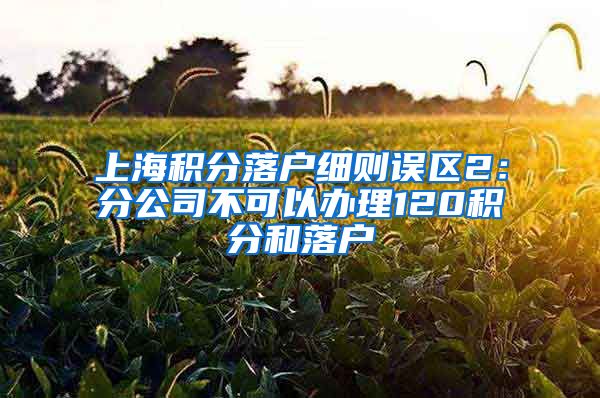 上海积分落户细则误区2：分公司不可以办理120积分和落户