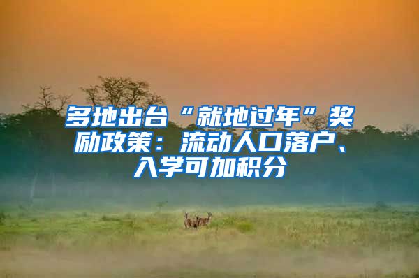 多地出台“就地过年”奖励政策：流动人口落户、入学可加积分