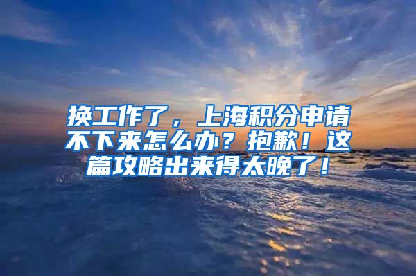 换工作了，上海积分申请不下来怎么办？抱歉！这篇攻略出来得太晚了！