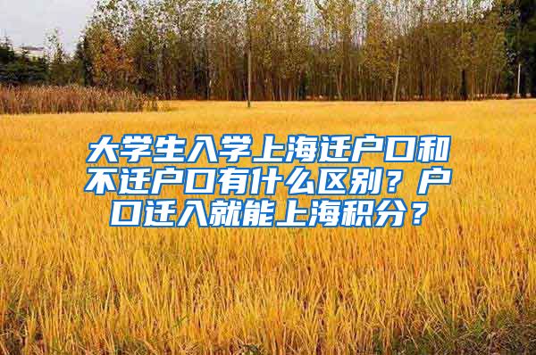 大学生入学上海迁户口和不迁户口有什么区别？户口迁入就能上海积分？