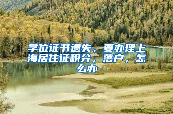 学位证书遗失，要办理上海居住证积分，落户，怎么办