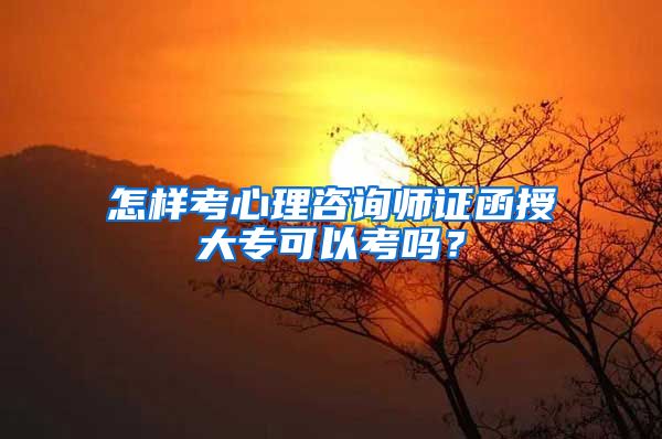 怎样考心理咨询师证函授大专可以考吗？