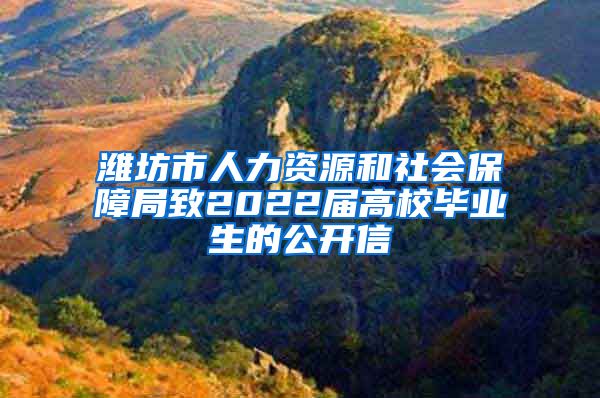 潍坊市人力资源和社会保障局致2022届高校毕业生的公开信