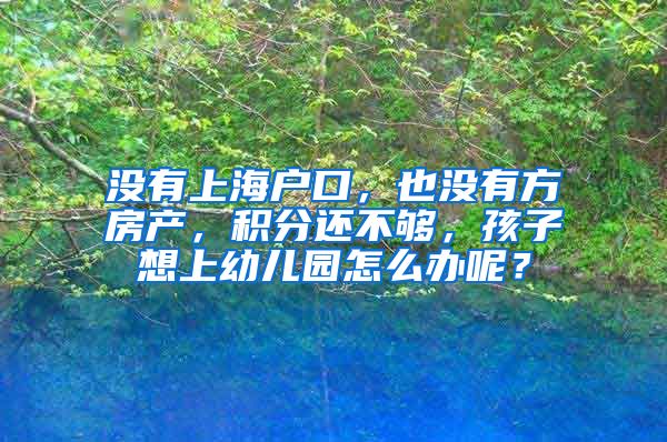 没有上海户口，也没有方房产，积分还不够，孩子想上幼儿园怎么办呢？