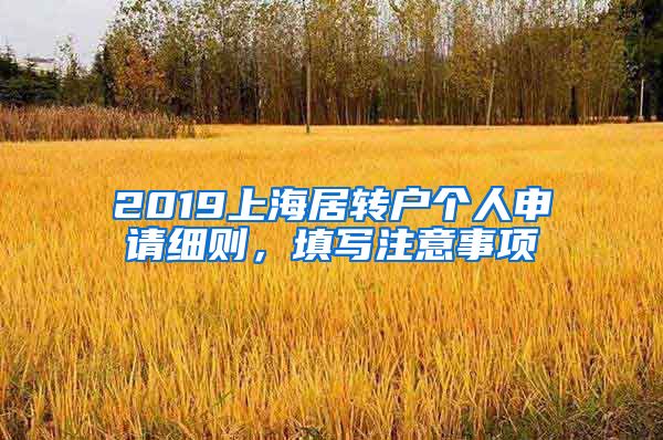 2019上海居转户个人申请细则，填写注意事项