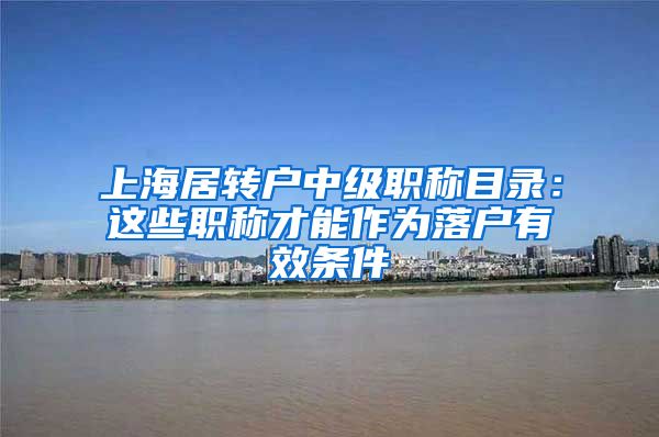 上海居转户中级职称目录：这些职称才能作为落户有效条件