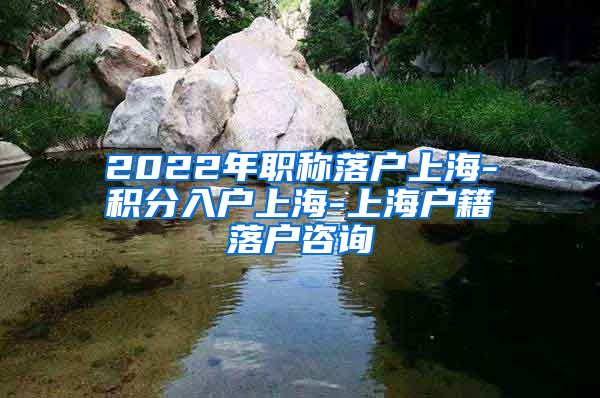 2022年职称落户上海-积分入户上海-上海户籍落户咨询