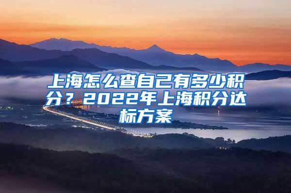 上海怎么查自己有多少积分？2022年上海积分达标方案