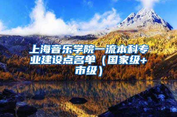 上海音乐学院一流本科专业建设点名单（国家级+市级）