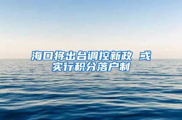 海口将出台调控新政 或实行积分落户制