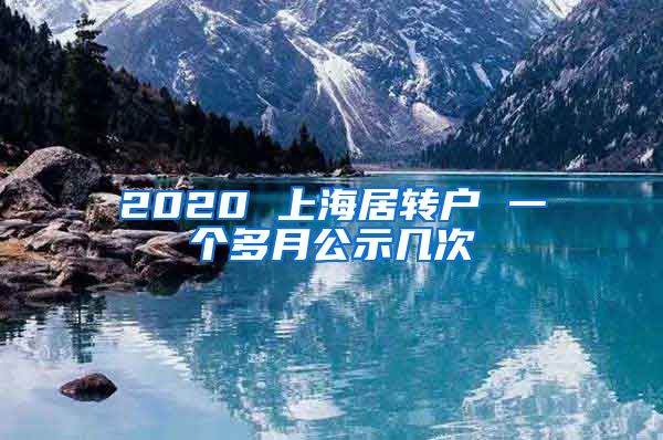 2020 上海居转户 一个多月公示几次