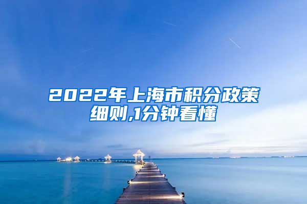 2022年上海市积分政策细则,1分钟看懂