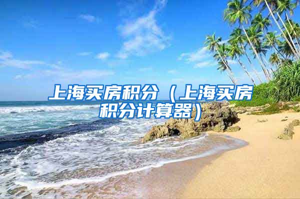 上海买房积分（上海买房积分计算器）