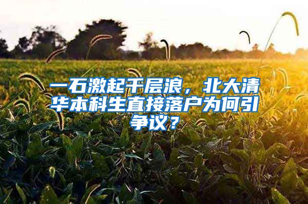 一石激起千层浪，北大清华本科生直接落户为何引争议？