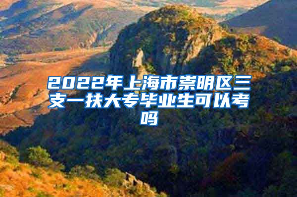 2022年上海市崇明区三支一扶大专毕业生可以考吗