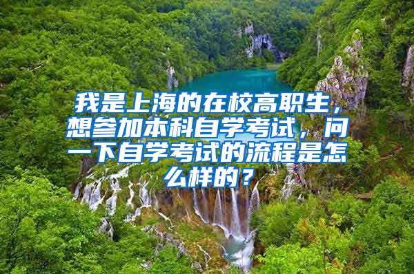 我是上海的在校高职生，想参加本科自学考试，问一下自学考试的流程是怎么样的？